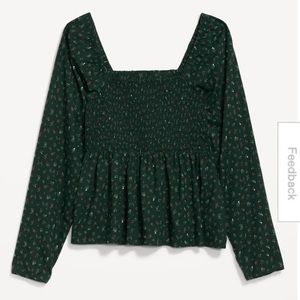 OLD NAVY Floral Smocked Babydoll Blouse for Women